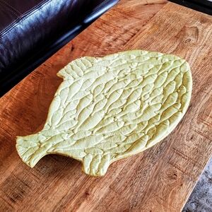 Ceramiche Virginia Italy Fish Green Ceramic Serving Platter